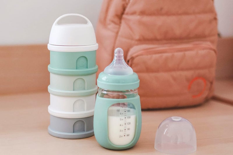 Baba BEABA Formula and Snack Container, Baby Formula Dispenser, Toddler Baby Snack Storage Container, Holds up to 11 Doses of Milk Powder Per Compartment, Made in France, Sage - Image 3